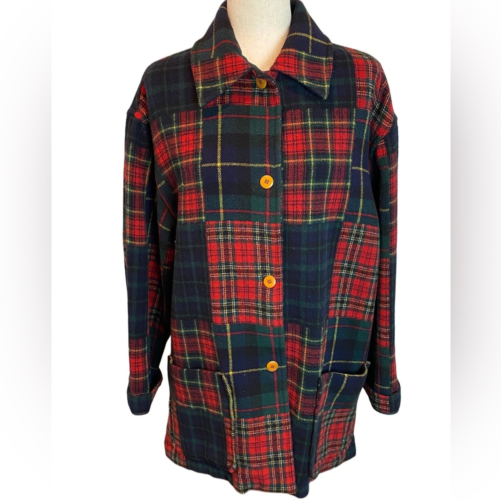 Vintage Women’s Gap Plaid Swing Wool Jacket Size Large